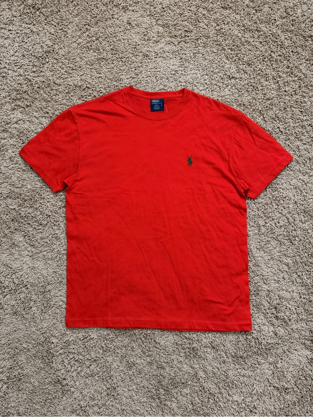 NWOT VINTAGE 90's POLO RALPH LAUREN PLAIN ORANGE PREPPY T-SHIRT SMALL
